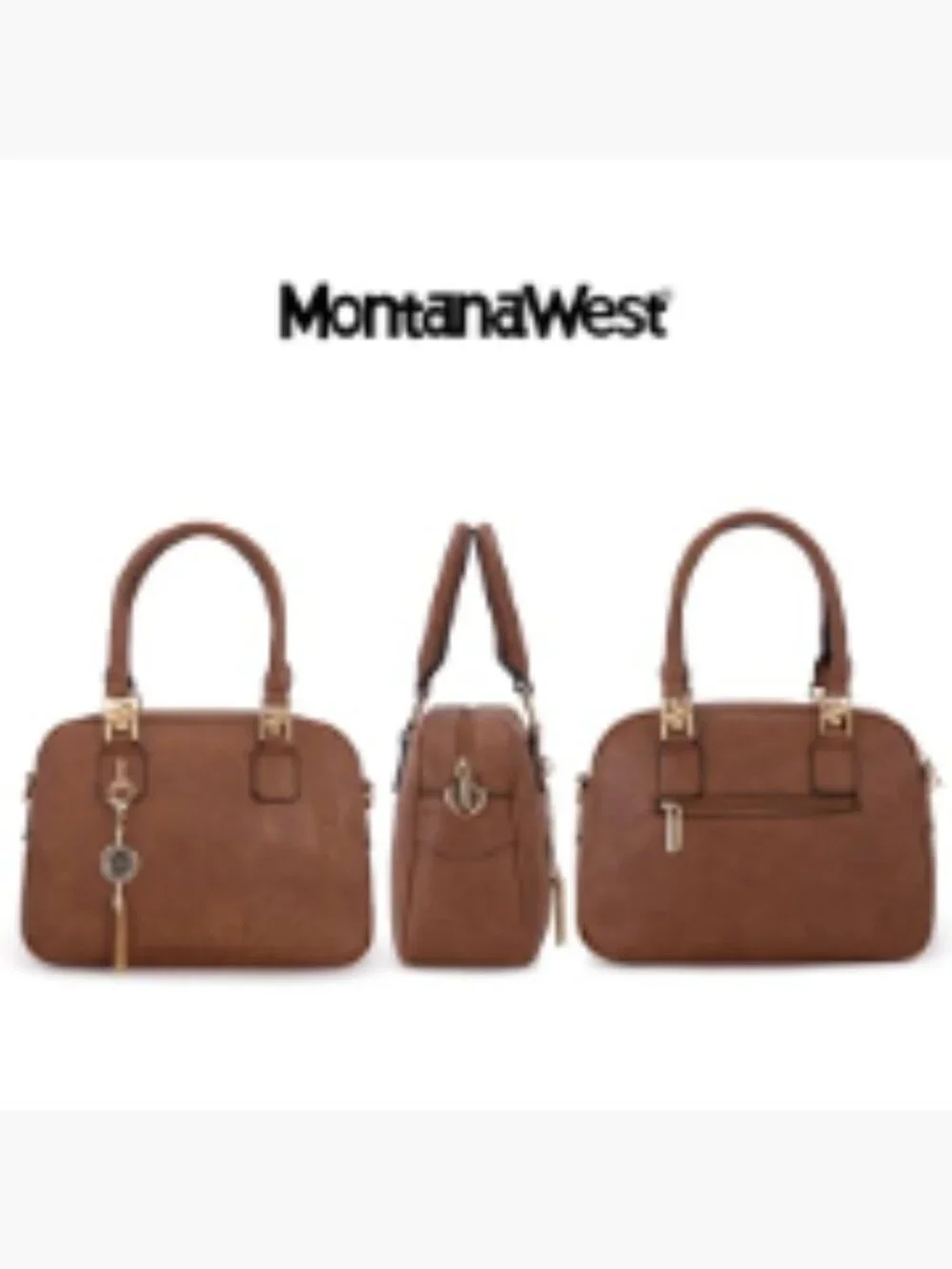 Faux Leather Satchel Crossbody with Tassel Detachable Strap